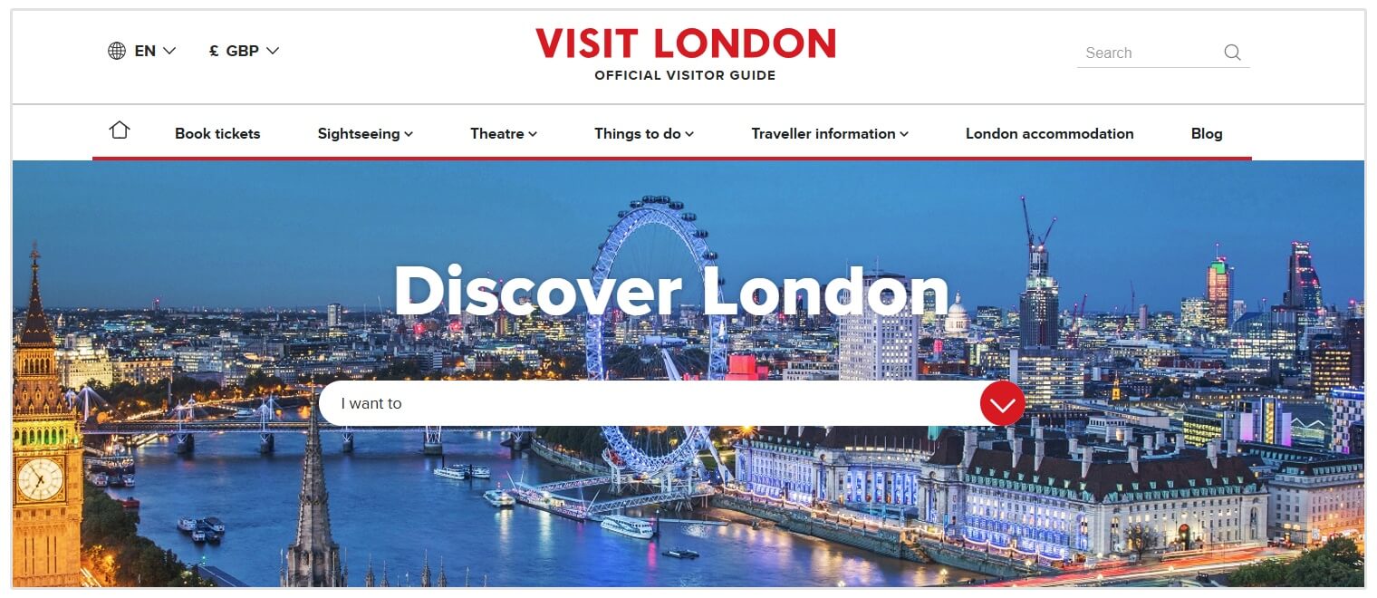 Bezoek London website